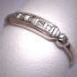 Antique Rose Cut Diamond Wedding Ring Band Vintage White Gold 18K 1920