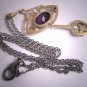 Antique Amethyst Pearl Necklace Vintage Art Nouveau Deco Lavaliere c.1900