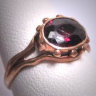 Antique Garnet Ring Georgian Victorian 18K Rose Gold Wedding - Georgian Etruscan