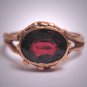 Antique Garnet Ring Georgian Victorian 18K Rose Gold Wedding - Georgian Etruscan
