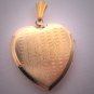 Antique Gold Heart Locket Necklace Vintage Victorian Engraved Pattern 1920