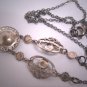 Antique Jade Paste Necklace Art Deco Vintage Filigree 1920's