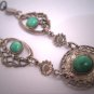 Antique Jade Paste Necklace Art Deco Vintage Filigree 1920's