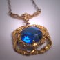 Antique Sapphire Paste Necklace Vintage Art Deco Edwardian 1920