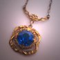 Antique Sapphire Paste Necklace Vintage Art Deco Edwardian 1920