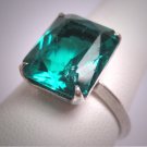 Antique Emerald French Paste Ring Art Deco Retro 1920