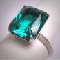 Antique Emerald French Paste Ring Art Deco Retro 1920