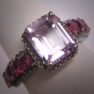 Vintage Rose de France Amethyst Ruby Ring Art Deco Wedding