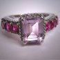Vintage Rose de France Amethyst Ruby Ring Art Deco Wedding