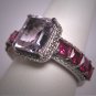 Vintage Rose de France Amethyst Ruby Ring Art Deco Wedding