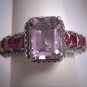 Vintage Rose de France Amethyst Ruby Ring Art Deco Wedding