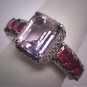 Vintage Rose de France Amethyst Ruby Ring Art Deco Wedding