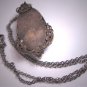 Antique Jade Paste Necklace Art Deco Vintage Filigree Lavaliere 1920's Rose Cuts