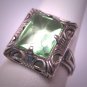 Antique Peridot Ring Wedding Filigree Victorian Art Deco Vintage 1920