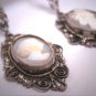 Antique Neo Classic Revival Cameo Filigree Earrings 1920 Victorian Art Deco
