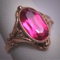 Antique Ruby Ring Vintage Art Deco Wedding 1920 Ornate Russian Gold