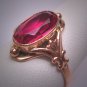 Antique Ruby Ring Vintage Art Deco Wedding 1920 Ornate Russian Gold