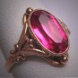 Antique Ruby Ring Vintage Art Deco Wedding 1920 Ornate Russian Gold