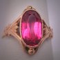 Antique Ruby Ring Vintage Art Deco Wedding 1920 Ornate Russian Gold