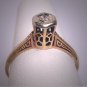 Antique Old Mine Cut Diamond Wedding Ring Vintage Edwardian 18K Gold