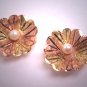 Antique Victorian Earrings Seed Pearl Rose Gold Vintage Flowers 1900