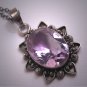 Vintage Etruscan Victorian Revival Rose de France Amethyst Pendant Silver Roman Revival