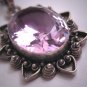 Vintage Etruscan Victorian Revival Rose de France Amethyst Pendant Silver Roman Revival