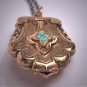 Antique Turquoise Gold Fob Necklace Pendant 1880's Victorian