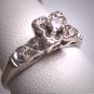 Antique Diamond Wedding Ring 14K c1930 Vintage Solitaire Engagement