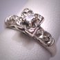 Antique Diamond Wedding Ring 14K c1930 Vintage Solitaire Engagement