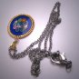 Vintage Murano Millefiori Glass Pendant Gold Silver Necklace