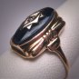Antique Sapphire Diamond Wedding Ring Vintage Art Deco c.1920