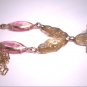 Antique Pink Sapphire Paste Filigree Necklace Lavaliere Pendant Vintage Art Deco 20s