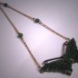 Antique Vintage Jade Butterfly Necklace Pendant Art Deco Carved