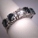 Antique Sapphire Wedding Ring Band Vintage Retro Art Deco