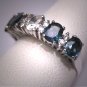 Antique Sapphire Wedding Ring Band Vintage Retro Art Deco