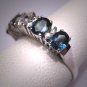 Antique Sapphire Wedding Ring Band Vintage Retro Art Deco