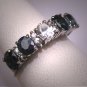 Antique Sapphire Wedding Ring Band Vintage Retro Art Deco