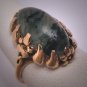 Antique Art Nouveau Moss Agate Ring Floral Vintage Wedding Deco 1890 Arts Crafts Wedding