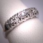 Antique Diamond Wedding Ring Heart Band Vintage Art Deco W.G. Engagement 1930