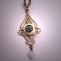 Antique Sapphire Necklace Mother Pearl Vintage Edwardian Lavaliere Pendant