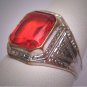 Antique Ruby Paste Ring Victorian Art Deco Ornate Set 1920