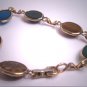 Vintage Scarab Bracelet Jade Carnelian Bloodstone Gold Art Deco Egyptian Revival