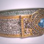 Antique Sapphire Gold Rhodium Bracelet Vintage Art Deco 1920 Filigree