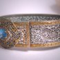 Antique Sapphire Gold Rhodium Bracelet Vintage Art Deco 1920 Filigree