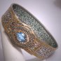 Antique Sapphire Gold Rhodium Bracelet Vintage Art Deco 1920 Filigree
