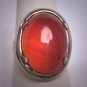 Antique Carnelian Ring Silver and Gold Ornate Art Deco Setting 1930