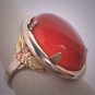 Antique Carnelian Ring Silver and Gold Ornate Art Deco Setting 1930