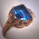 Antique Sapphire Paste Wedding Ring Gold Vintage Art Deco c.1920 Engagement