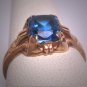 Antique Sapphire Paste Wedding Ring Gold Vintage Art Deco c.1920 Engagement